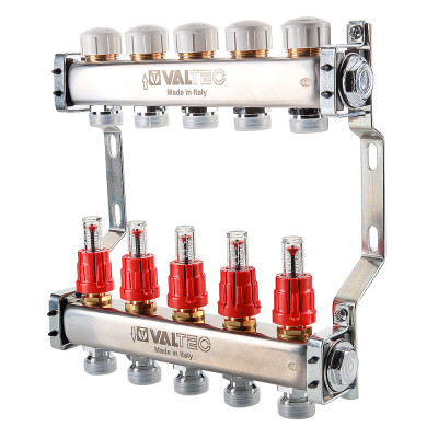 Блок коллекторный VALTEC с расход. 1х7 вых Евроконус 3/4 Блок коллекторный VALTEC с расход. 1х7 вых Евроконус 3/4