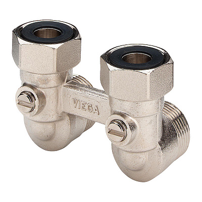 Блок подключения радиатора Viega 50 x G 3/4, угловой, модель 1097.5 Блок подключения радиатора Viega 50 x G 3/4, угловой, модель 1097.5