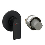 Встраиваемый смеситель Hansgrohe для душа Rebris E (внешняя и скрытая часть), матовый черный 72658670