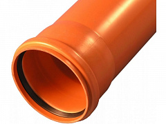 Труба для наружной канализации Valfex D160 с раструбом L=0,5 м (160x500) рыжая