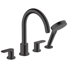 Смеситель для ванны/душа Hansgrohe Vernis Blend на край ванны, 4 отверcтия (внешняя часть), черный