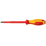 Отвертка KNIPEX VDE Pozidriv PZ1, длина стержня 80 мм, 187 мм, диэлектрическая, 2-компонентная рукоятка