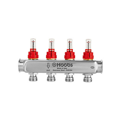 Коллектор HOOBS , с расходомерами, 1 х 3/4 -5 вых . Коллектор HOOBS , с расходомерами, 1 х 3/4 -5 вых .
