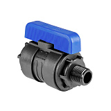 Кран шаровой Valfex ПНД компрессионный НР/ВР разборный 3/4x1 Ду20