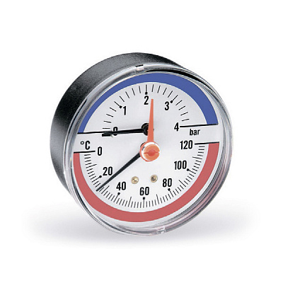 Термоманометр Watts F+R 818/4, аксиальный Термоманометр Watts F+R 818/4, аксиальный