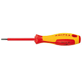 Отвертка KNIPEX VDE для винтов с профилем внутренний шестигранник , HEX 3 мм, длина стержня 75 мм, 182 мм, 2-компонентная рукоятка, диэлектрическая
