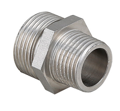 Ниппель VALTEC переходной 1/2 х 1/4 наружная резьба, никелированная латунь