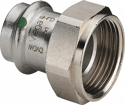 Соединение Viega с накидной гайкой 15 мм х G 3/4 НГ, Sanpress Inox, модель 2363