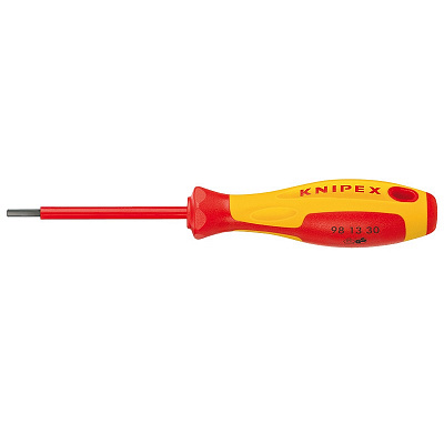 Отвертка KNIPEX VDE для винтов с профилем внутренний шестигранник , HEX 2.5 мм, длина стержня 75 мм, 177 мм, 2-компонентная рукоятка, диэлектрическая