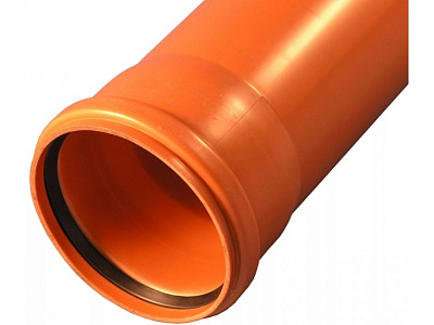 Труба для наружной канализации Valfex D160 с раструбом L=5 м (160x5000) рыжая