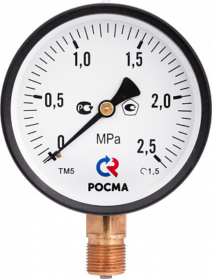 Манометр Росма TM-310P Dy 63 с нижним подключением 1/4 , 0-6 бар Манометр Росма TM-310P Dy 63 с нижним подключением 1/4 , 0-6 бар