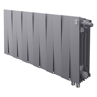 Биметаллический секционный радиатор отопления Royal Thermo PianoForte Silver Satin 300 / 12 секций нижнее правое подключение Биметаллический секционный радиатор отопления Royal Thermo PianoForte Silver Satin 300 / 12 секций нижнее правое подключение