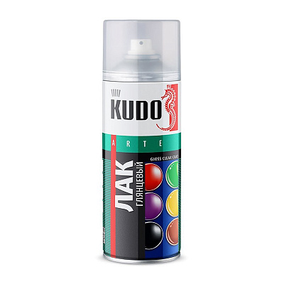 Лак Kudo KU-9002 аэрозольный акриловый универсальный глянцевый (0,52л)