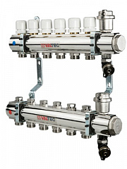 Коллекторная группа VALTEC в сборе, 1х7 вых. Евроконус 3/4