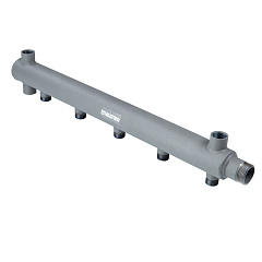 Коллектор VALTEC из стальной трубы DN 50 с межосевым расстоянием выходов 100мм, 1 х 10 выходов 1/2 НР