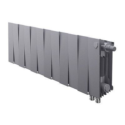 Биметаллический секционный радиатор отопления Royal Thermo PianoForte Silver Satin 200 / 12 секций нижнее правое подключение Биметаллический секционный радиатор отопления Royal Thermo PianoForte Silver Satin 200 / 12 секций нижнее правое подключение