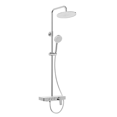 Душевая система IDDIS со смесителем и верхним душем, глянцевый хром, Shelfy Душевая система IDDIS со смесителем и верхним душем, глянцевый хром, Shelfy