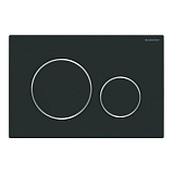 Кнопка смыва Geberit Sigma 20 двойной смыв, олеофобная, чёрный мат./хром глянц. 115.882.14.1