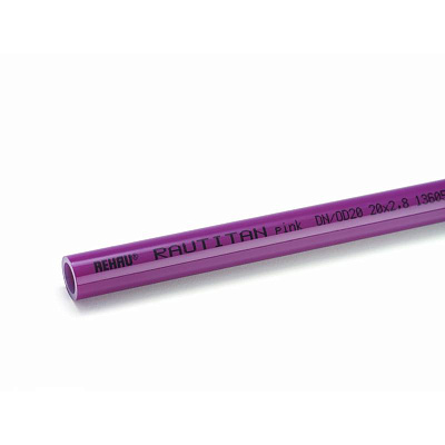 Труба Rehau RAUTITAN pink из сшитого полиэтилена PE-Xa с кислородозащитным слоем, 25х3,5 мм, отрезок 7 м
