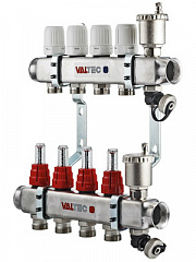 Коллекторная группа VALTEC НЕРЖ со встр. расх. в сборе, 1х7 вых. Евроконус 3/4 VTc.586.EMNX.0607