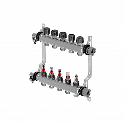 Коллектор Uponor Vario S с расходомерами FM 6 контуров