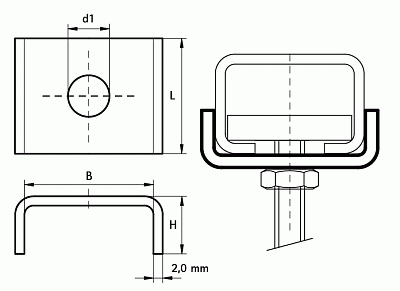 Шайба Walraven BIS U-образная WM1-35 (pg), 10,5/30,5 мм