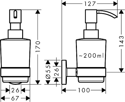 Дозатор для жидкого мыла Hansgrohe Logis Universal 41714000