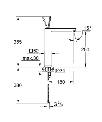 Высокий смеситель для раковины Grohe Eurocube Joy 23661000