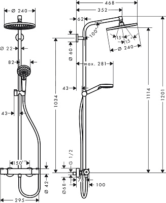 Душевая колонна Hansgrohe Crometta S 240 1jet Showerpipe 27267000
