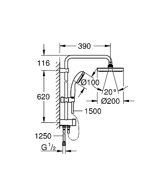 Душевая колонна Grohe New Tempesta 200 27389002