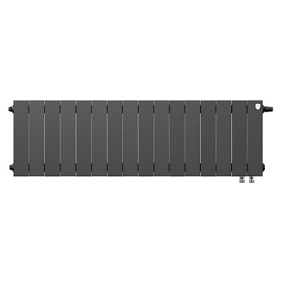 Биметаллический секционный радиатор отопления Royal Thermo PianoForte Noir Sable 300 / 16 секций нижнее правое подключение