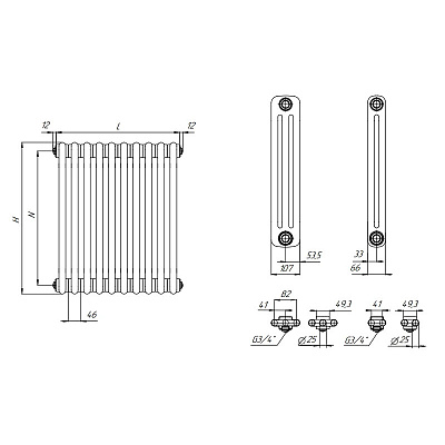 Стальной трубчатый радиатор отопления Rifar TUBOG TUB 3200