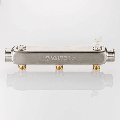 Коллектор VALTEC SQ из нержавеющей стали, шаг 100 мм 1x1/2x2 (VTc.510.SQ.060402)